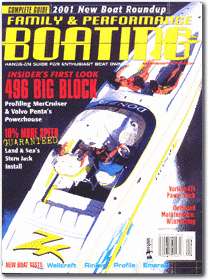 Family and Performance Boating magazine cover from 2001